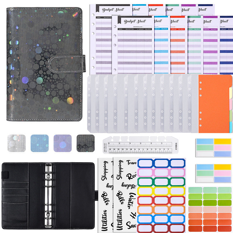 Wholesale Splicing Binder Leather PU Cash Budget Binder Notebook